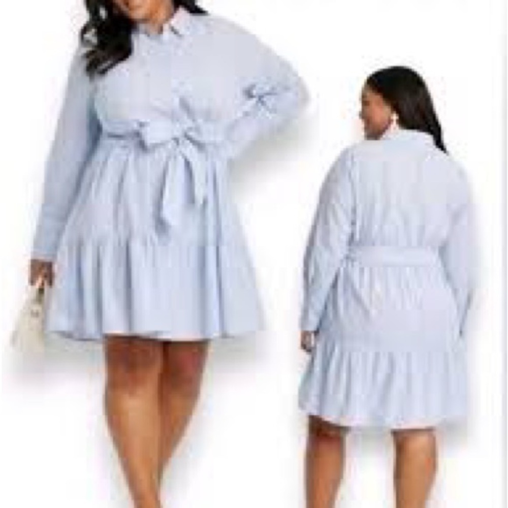Ava and Viv Light Blue Long Sleeve Dress